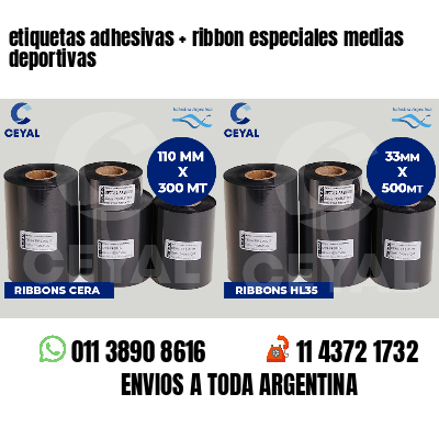 etiquetas adhesivas ribbon especiales medias deportivas