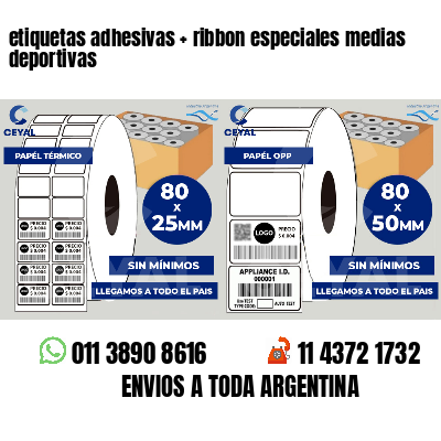etiquetas adhesivas   ribbon especiales medias deportivas