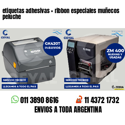etiquetas adhesivas   ribbon especiales muñecos peluche