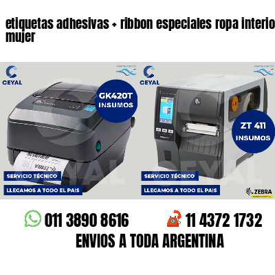 etiquetas adhesivas ribbon especiales ropa interior mujer