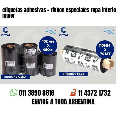 etiquetas adhesivas ribbon especiales ropa interior mujer
