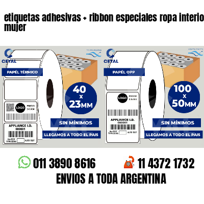 etiquetas adhesivas ribbon especiales ropa interior mujer