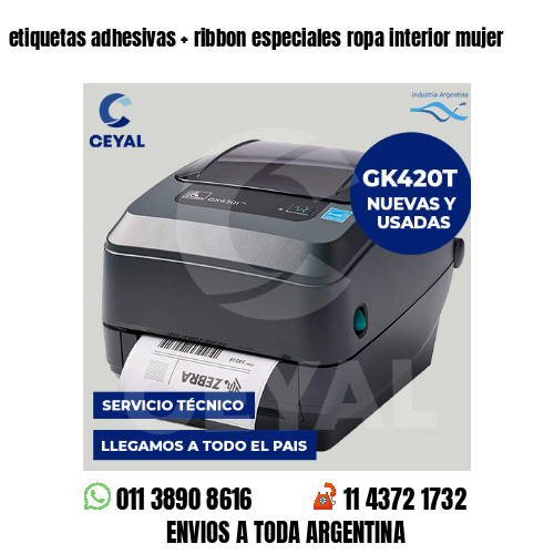 etiquetas adhesivas   ribbon especiales ropa interior mujer