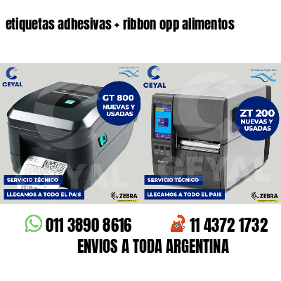 etiquetas adhesivas ribbon opp alimentos