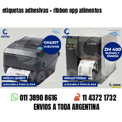 etiquetas adhesivas   ribbon opp alimentos