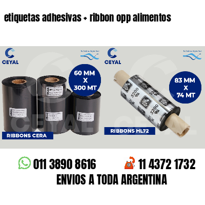 etiquetas adhesivas ribbon opp alimentos