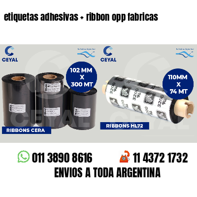 etiquetas adhesivas   ribbon opp fabricas