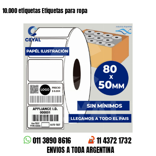 10.000 etiquetas Etiquetas para ropa