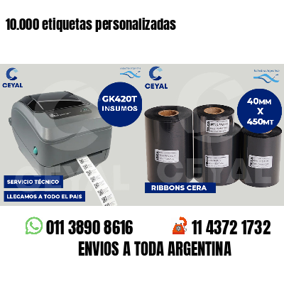 10.000 etiquetas personalizadas