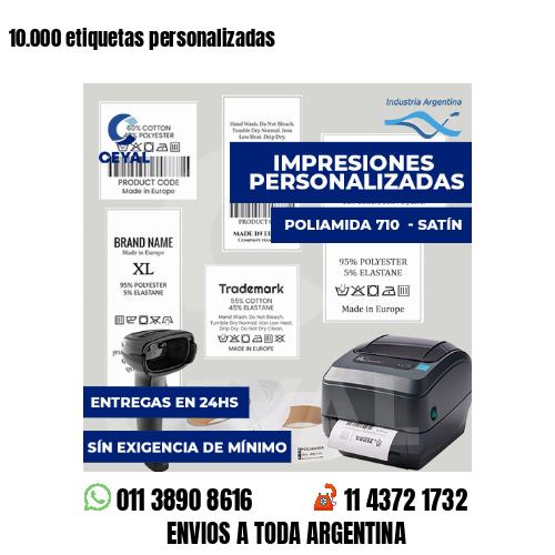 10.000 etiquetas personalizadas