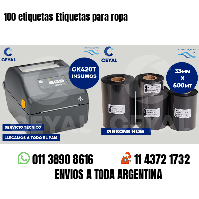100 etiquetas Etiquetas para ropa