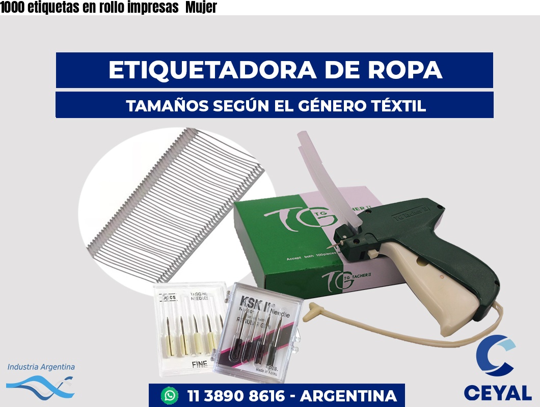 1000 etiquetas en rollo impresas Mujer
