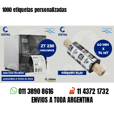 1000 etiquetas personalizadas
