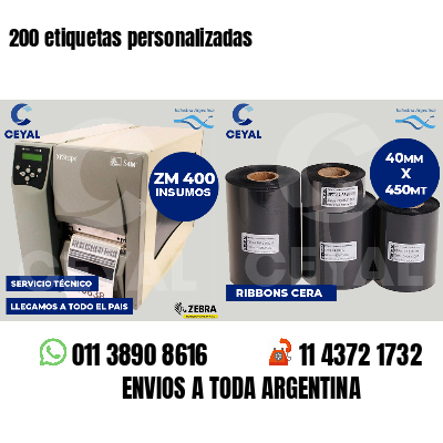 200 etiquetas personalizadas