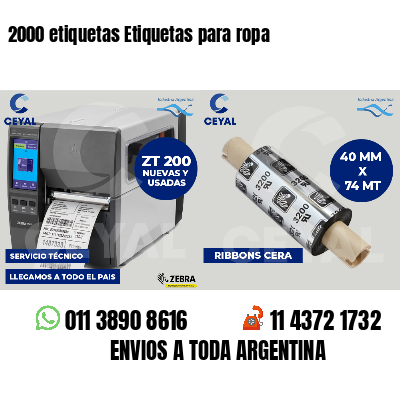 2000 etiquetas Etiquetas para ropa