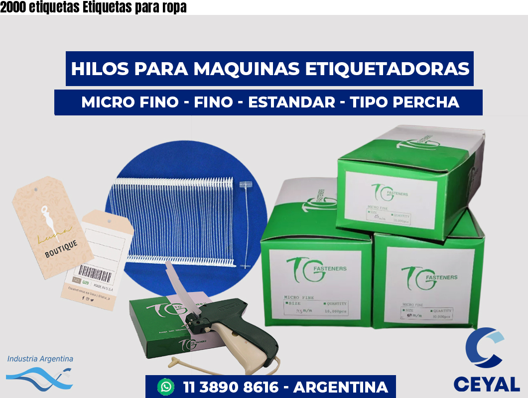 2000 etiquetas Etiquetas para ropa