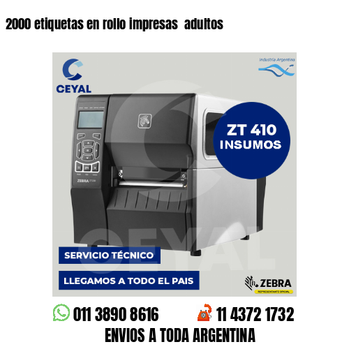 2000 etiquetas en rollo impresas  adultos