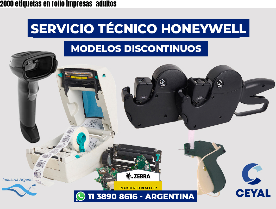 2000 etiquetas en rollo impresas adultos