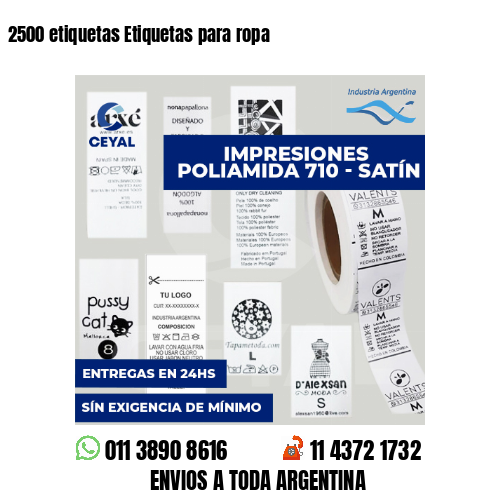 2500 etiquetas Etiquetas para ropa