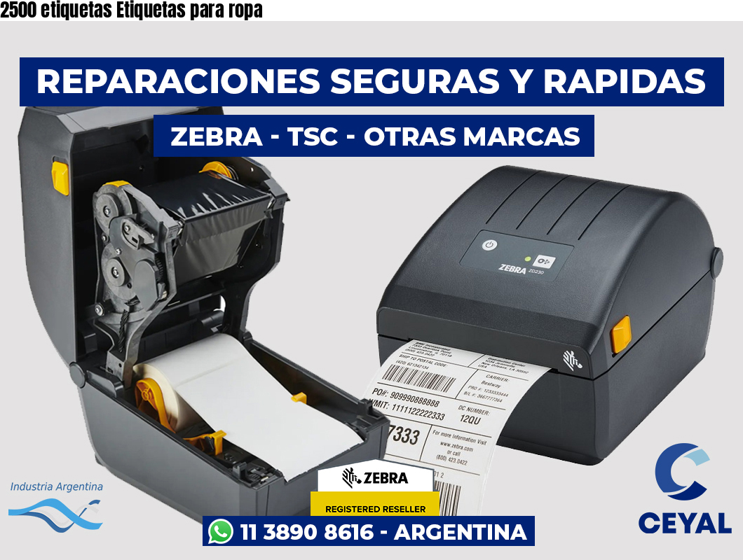 2500 etiquetas Etiquetas para ropa