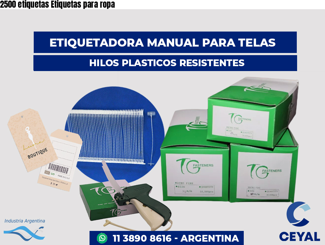 2500 etiquetas Etiquetas para ropa