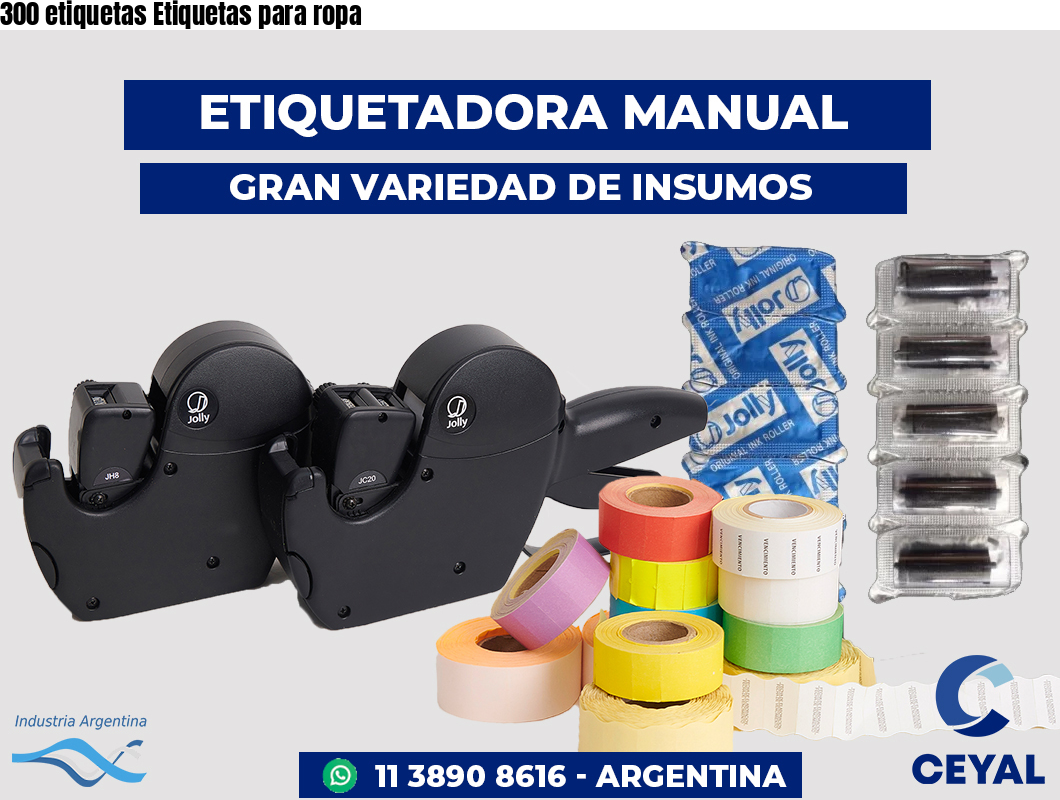 300 etiquetas Etiquetas para ropa