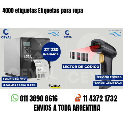 4000 etiquetas Etiquetas para ropa