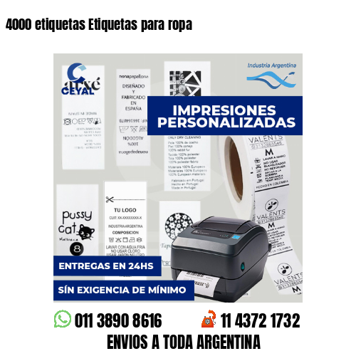 4000 etiquetas Etiquetas para ropa