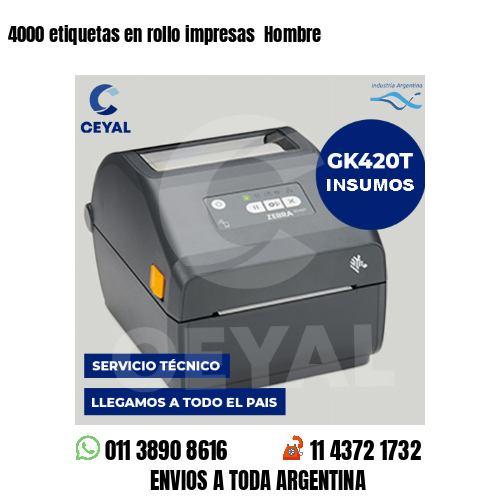 4000 etiquetas en rollo impresas  Hombre