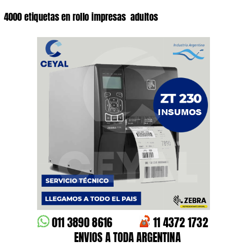 4000 etiquetas en rollo impresas  adultos