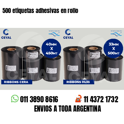500 etiquetas adhesivas en rollo