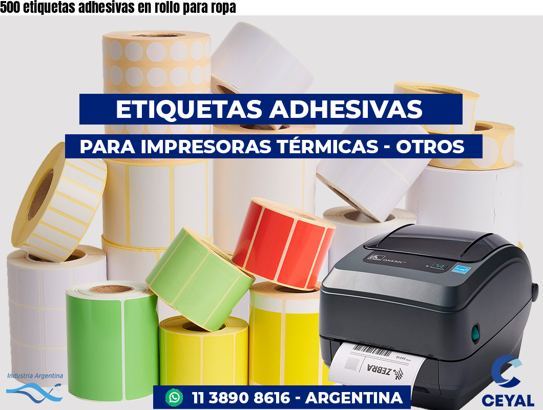 500 etiquetas adhesivas en rollo para ropa