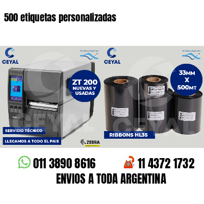500 etiquetas personalizadas