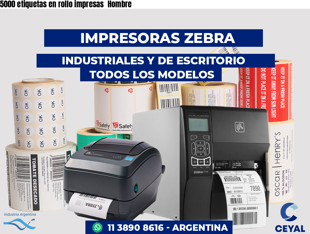 5000 etiquetas en rollo impresas Hombre