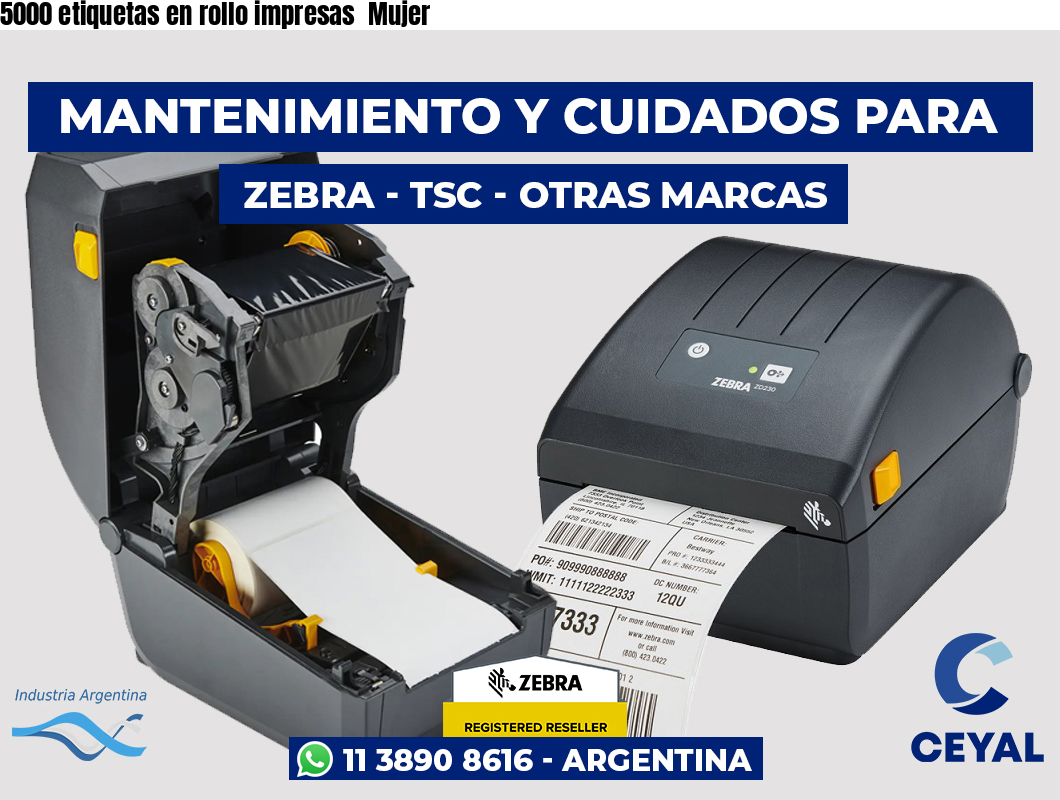 5000 etiquetas en rollo impresas  Mujer