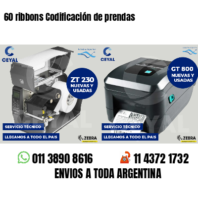 60 ribbons Codificación de prendas