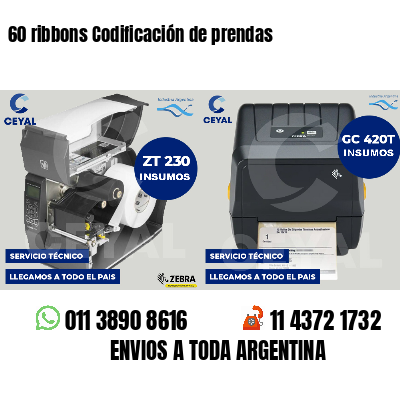 60 ribbons Codificación de prendas