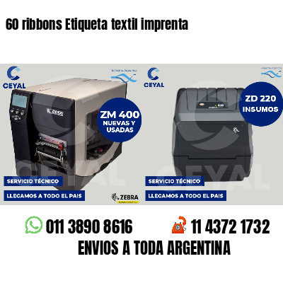 60 ribbons Etiqueta textil imprenta