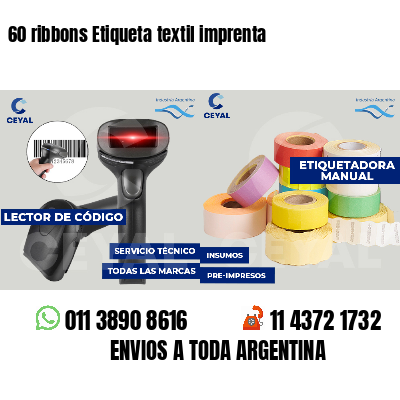 60 ribbons Etiqueta textil imprenta