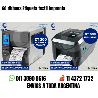 60 ribbons Etiqueta textil imprenta