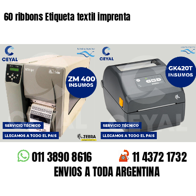 60 ribbons Etiqueta textil imprenta