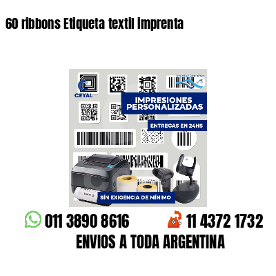 60 ribbons Etiqueta textil imprenta