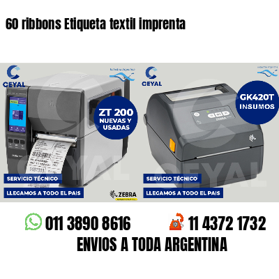 60 ribbons Etiqueta textil imprenta
