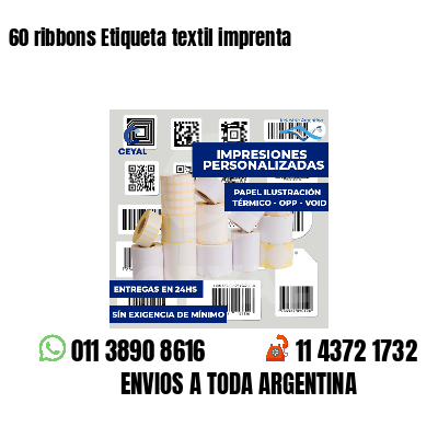60 ribbons Etiqueta textil imprenta