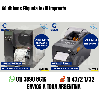 60 ribbons Etiqueta textil imprenta