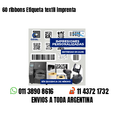 60 ribbons Etiqueta textil imprenta
