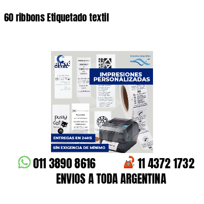 60 ribbons Etiquetado textil