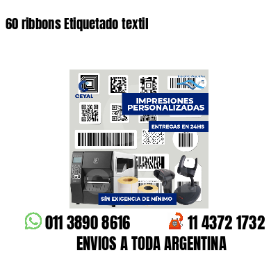 60 ribbons Etiquetado textil
