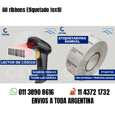 60 ribbons Etiquetado textil