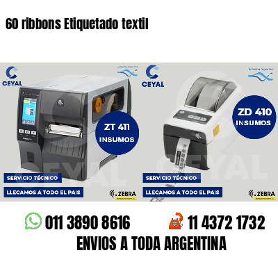 60 ribbons Etiquetado textil